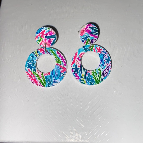 Lilly Pulitzer Inspired Earrings - Picture 4 of 5